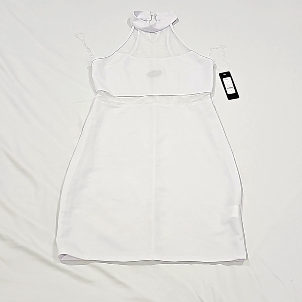 Bebe Juniors mini white dress Size L NWT
